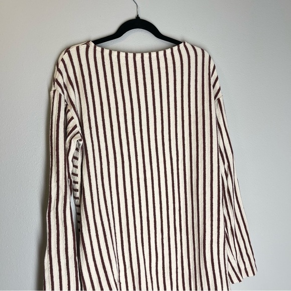 Intimately Free People Come On Over Tunic Dress Cotton White Red Striped Size S - Picture 8 of 13